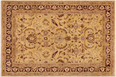 9x12 hand knotted Ziegler wool rug in gold and burgundy - Chic Ziegler Selene