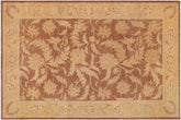 9x12 hand knotted Ziegler wool rug in brown and gold - Oriental Ziegler Jessenia
