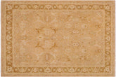 9x12 hand knotted Ziegler wool rug in tan and gold - Bohemian Ziegler Janita