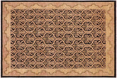 9x12 hand knotted transitional wool rug in brown and tan - Classic Porsha