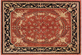 9x12 hand knotted Ziegler wool rug in rust and black - Bohemian Ziegler Michelin
