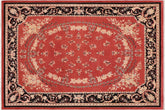 9x12 hand knotted transitional wool rug in rust and black - Chic Margorie
