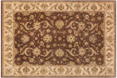 9x12 hand knotted Ziegler wool rug in brown and tan - Chic Ziegler Elke