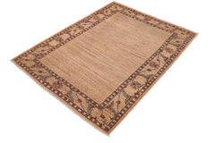 handmade Modern Gabbeh Beige Rust Hand Knotted RECTANGLE 100% WOOL area rug 6' x 9'