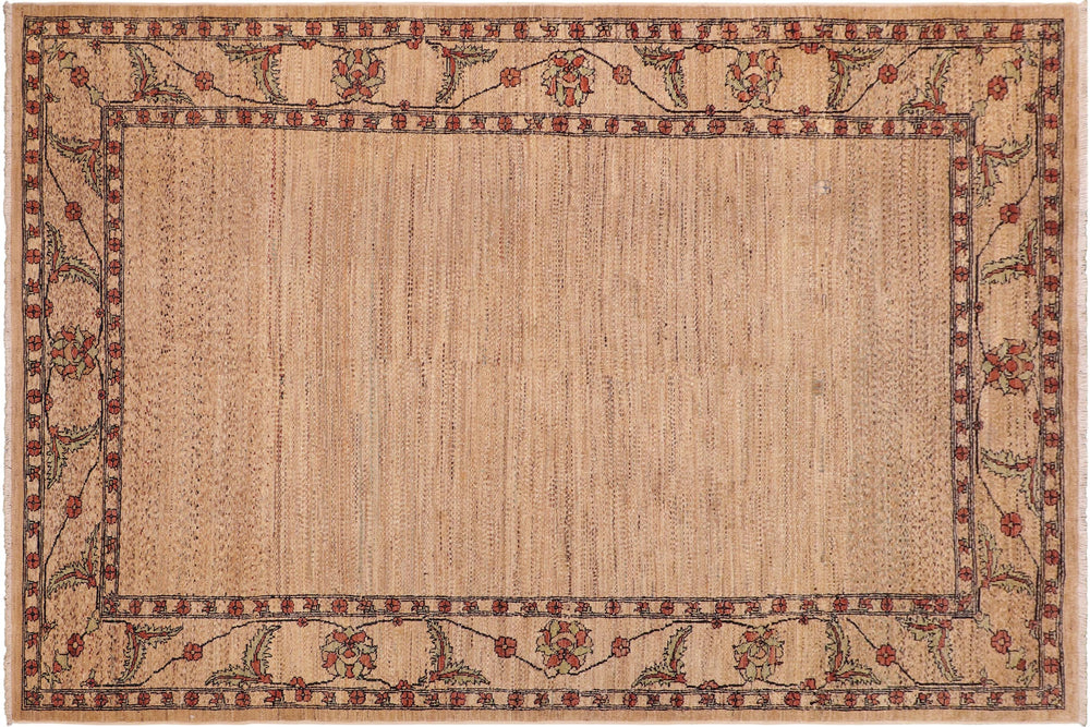 handmade Modern Gabbeh Beige Rust Hand Knotted RECTANGLE 100% WOOL area rug 6' x 9'