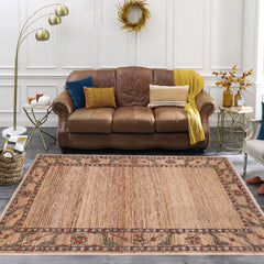 handmade Modern Gabbeh Beige Rust Hand Knotted RECTANGLE 100% WOOL area rug 6' x 9'
