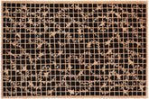 6x9 hand knotted modern wool rug in black and tan - Modern Angelic