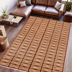 handmade Modern Gabbeh Beige Rust Hand Knotted RECTANGLE 100% WOOL area rug 6' x 9'