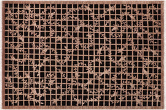 handmade Modern Kafkaz Black Brown Hand Knotted RECTANGLE 100% WOOL area rug 6' x 9'
