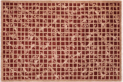 handmade Modern Kafkaz Red Tan Hand Knotted RECTANGLE 100% WOOL area rug 6' x 9'