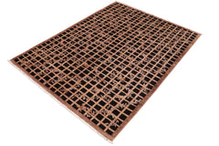handmade Modern Kafkaz Black Brown Hand Knotted RECTANGLE 100% WOOL area rug 6' x 8'