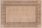 6x9 hand knotted modern wool rug in tan and black - Modern Jeanene
