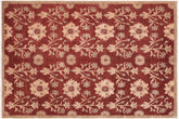 6x9 hand knotted modern wool rug in rust and brown - Chic Audie
