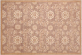 6x9 hand knotted modern wool rug in brown and gold - Eclectic Antoniet