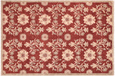 6x9 hand knotted modern wool rug in rust and tan - Modern Alex