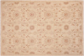 6x9 hand knotted modern wool rug in beige and gold - Chic Verdell