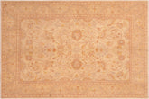 handmade Traditional Kafkaz Beige Tan Hand Knotted RECTANGLE 100% WOOL area rug 7x8
