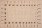 6x9 hand knotted modern wool rug in tan and brown - Chic Alvera
