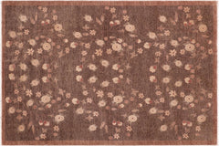 handmade Modern Kafkaz Brown Beige Hand Knotted RECTANGLE 100% WOOL area rug 6' x 9'