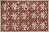 handmade Modern Kafkaz Brown Tan Hand Knotted RECTANGLE 100% WOOL area rug 6' x 9'