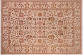 6x9 hand knotted Ziegler wool rug in beige and light orange - Bohemian Ziegler Stefania
