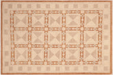 handmade Modern Kafkaz Rust Tan Hand Knotted RECTANGLE 100% WOOL area rug 6' x 9'