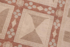 handmade Modern Kafkaz Rust Tan Hand Knotted RECTANGLE 100% WOOL area rug 6' x 9'