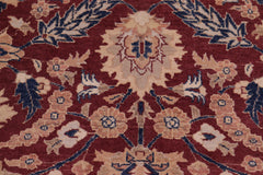 handmade Traditional Lahore Drk. Red Blue Hand Knotted RECTANGLE 100% WOOL area rug 6' x 9'