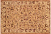 6x9 hand knotted Ziegler wool rug in tan and beige - Chic Ziegler Arlena