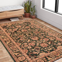 handmade Traditional Kafkaz Green Rust Hand Knotted RECTANGLE 100% WOOL area rug 6x9