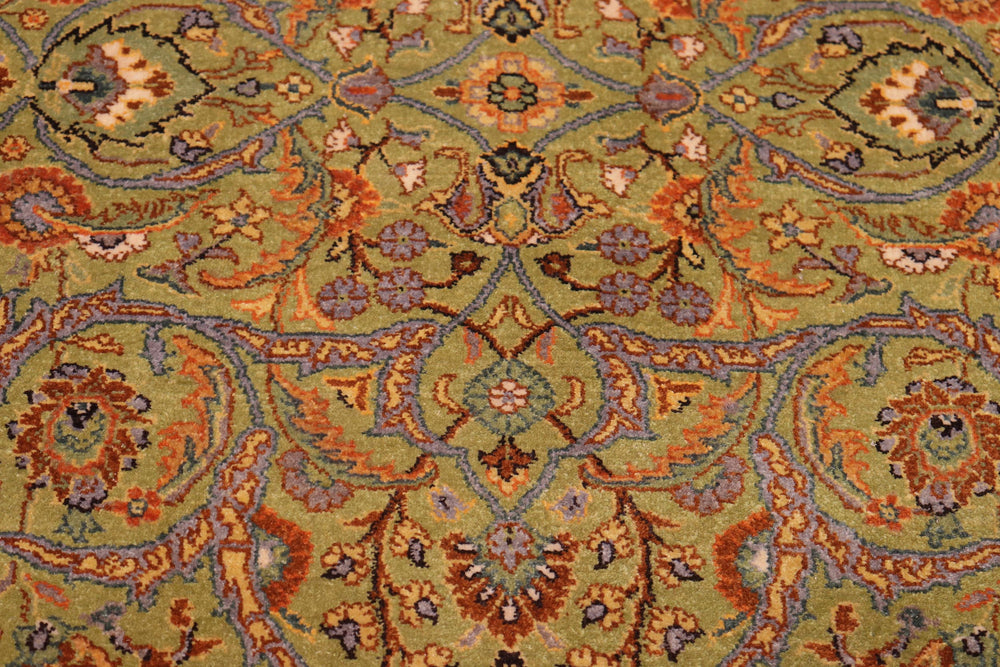 handmade Transitional Lt. Green Gold Hand Knotted RECTANGLE 100% WOOL area rug 6' x 9'