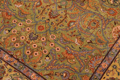 handmade Transitional Lt. Green Gold Hand Knotted RECTANGLE 100% WOOL area rug 6' x 9'