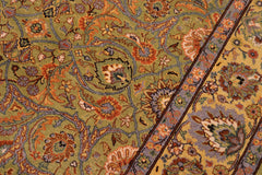 handmade Transitional Lt. Green Gold Hand Knotted RECTANGLE 100% WOOL area rug 6' x 9'