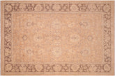6x9 hand knotted Ziegler wool rug in brown and tan - Classic Ziegler Denisha