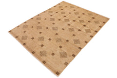 handmade Modern Gabbeh Tan Brown Hand Knotted RECTANGLE 100% WOOL area rug 9' x 12'