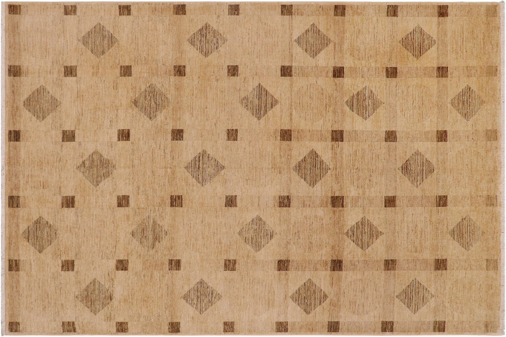 handmade Modern Gabbeh Tan Brown Hand Knotted RECTANGLE 100% WOOL area rug 9' x 12'