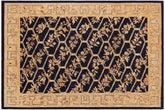 9x12 hand knotted transitional wool rug in blue and gold - Bohemian Sueann