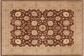 10x14 hand knotted transitional wool rug in brown and beige - Boho Chic Sharleen