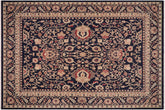 10x14 hand knotted transitional wool rug in blue and beige - Eclectic Shanelle