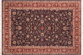 handmade Traditional Kashan Blue Red Hand Knotted RECTANGLE 100% WOOL area rug 6x9
