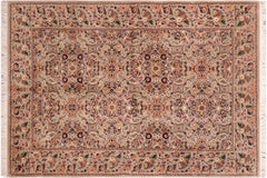 handmade Transitional Doop Taupe Green Hand Knotted RECTANGLE 100% WOOL area rug 6x9