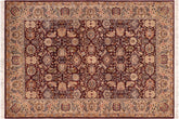 handmade Traditional Agra Red Taupe Hand Knotted RECTANGLE 100% WOOL area rug 6x9