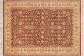 handmade Traditional Tabriz Brown Beige Hand Knotted RECTANGLE 100% WOOL area rug 6x9