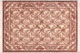 handmade Transitional Basan Ivory Red Hand Knotted RECTANGLE 100% WOOL area rug 6x9