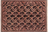 handmade Transitional Basan Black Rust Hand Knotted RECTANGLE 100% WOOL area rug 6x9