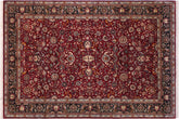 handmade Traditional Abasi Afsha Red Black Hand Knotted RECTANGLE 100% WOOL area rug 6x9