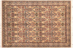 handmade Transitional Razia Beige Grey Hand Knotted RECTANGLE 100% WOOL area rug 6x9