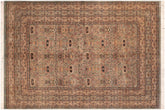 handmade Transitional Agra Green Beige Hand Knotted RECTANGLE 100% WOOL area rug 6x10