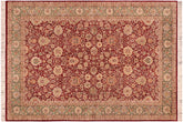handmade Traditional Lahore Red Green Hand Knotted RECTANGLE 100% WOOL area rug 6x9