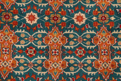 handmade Transitional Teal Orange Hand Knotted RECTANGLE 100% WOOL area rug 6x9